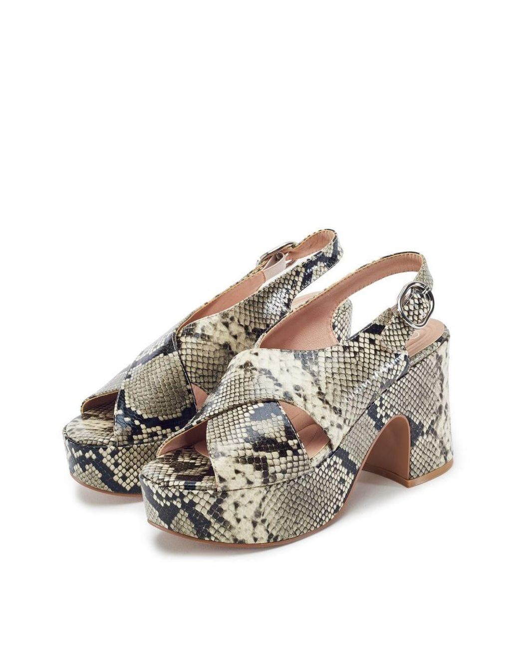Moda In Pelle Gray Nakara Snake Print