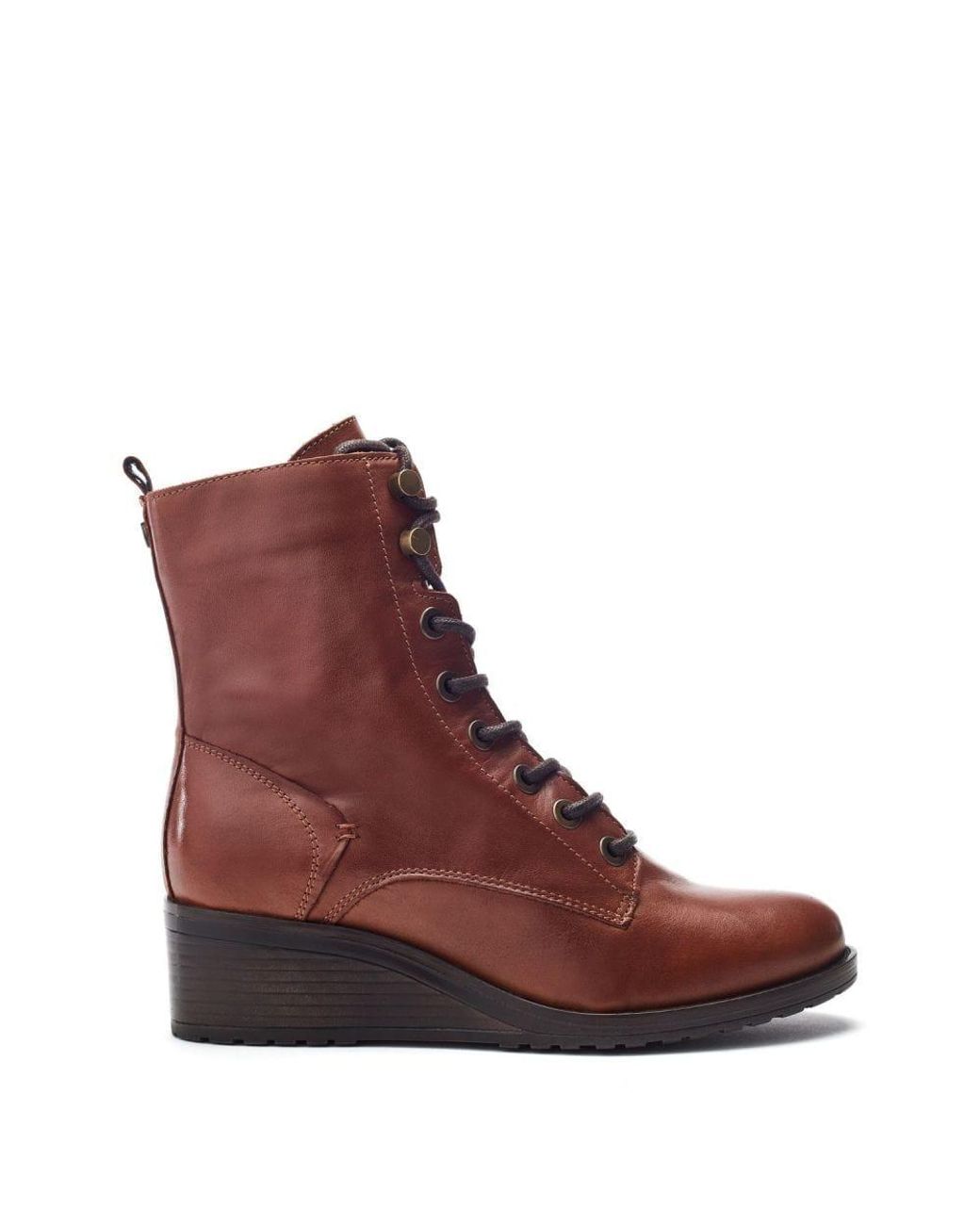 Moda In Pelle Brown Bezzy Lace Up Leather