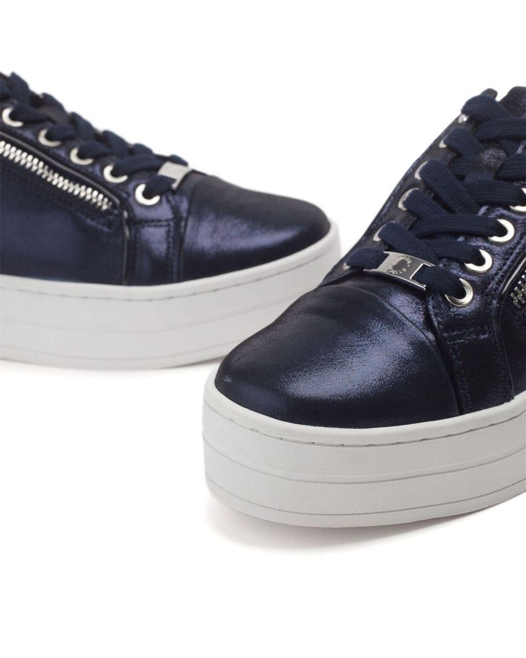 Moda In Pelle Blue Barlli Metallic Leather