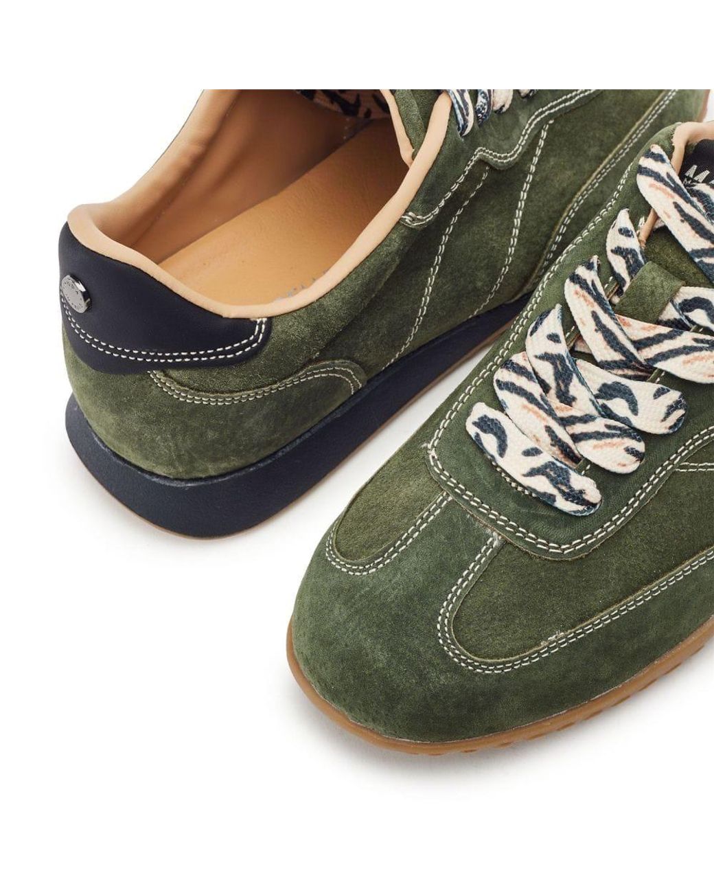Moda In Pelle Green Aveline Khaki Suede