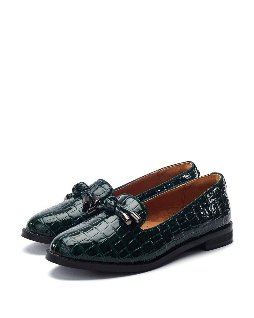 Moda In Pelle Black Fillipa Patent Mocc Croc
