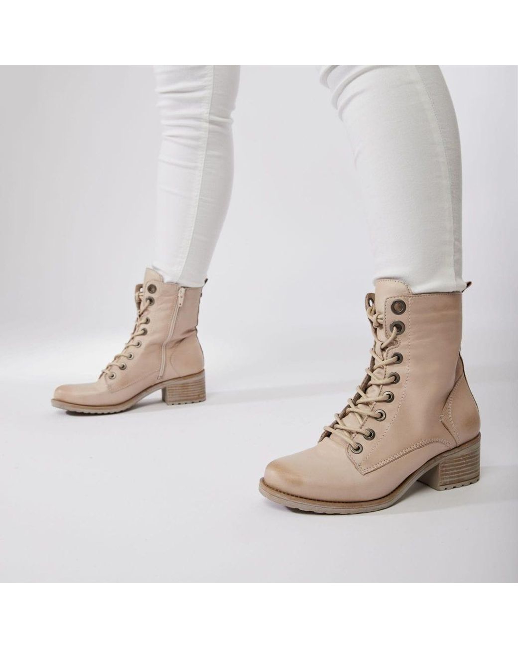Moda In Pelle Gray Bezzie Cream Leather