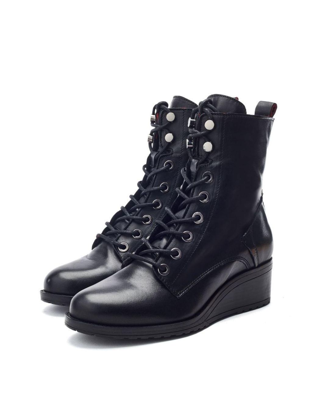 Moda In Pelle Blue Bezzy Lace Up Leather