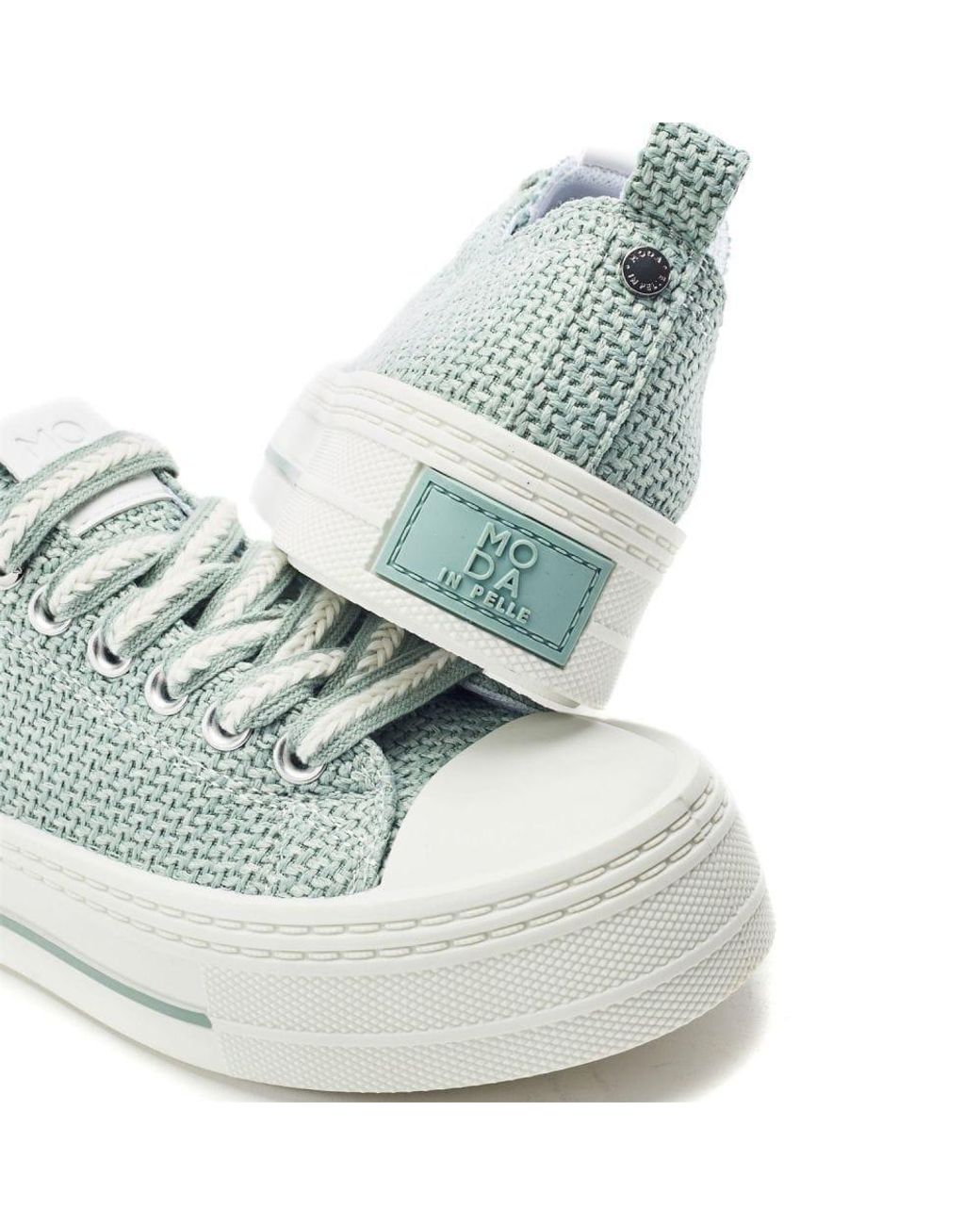 Moda In Pelle Green Betta Mint Raffia