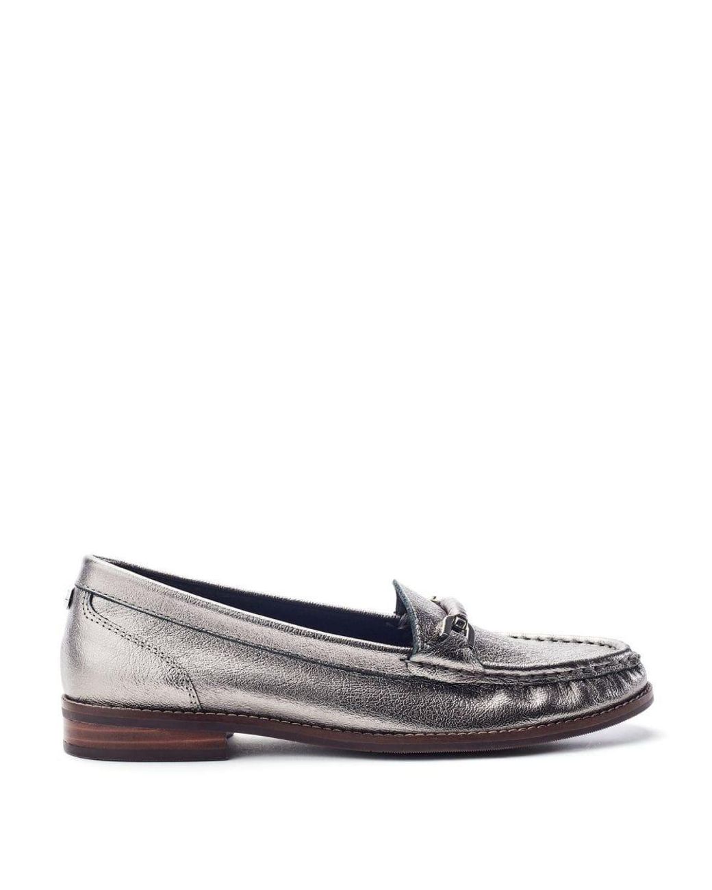Moda In Pelle Metallic Emella Pewter Leather