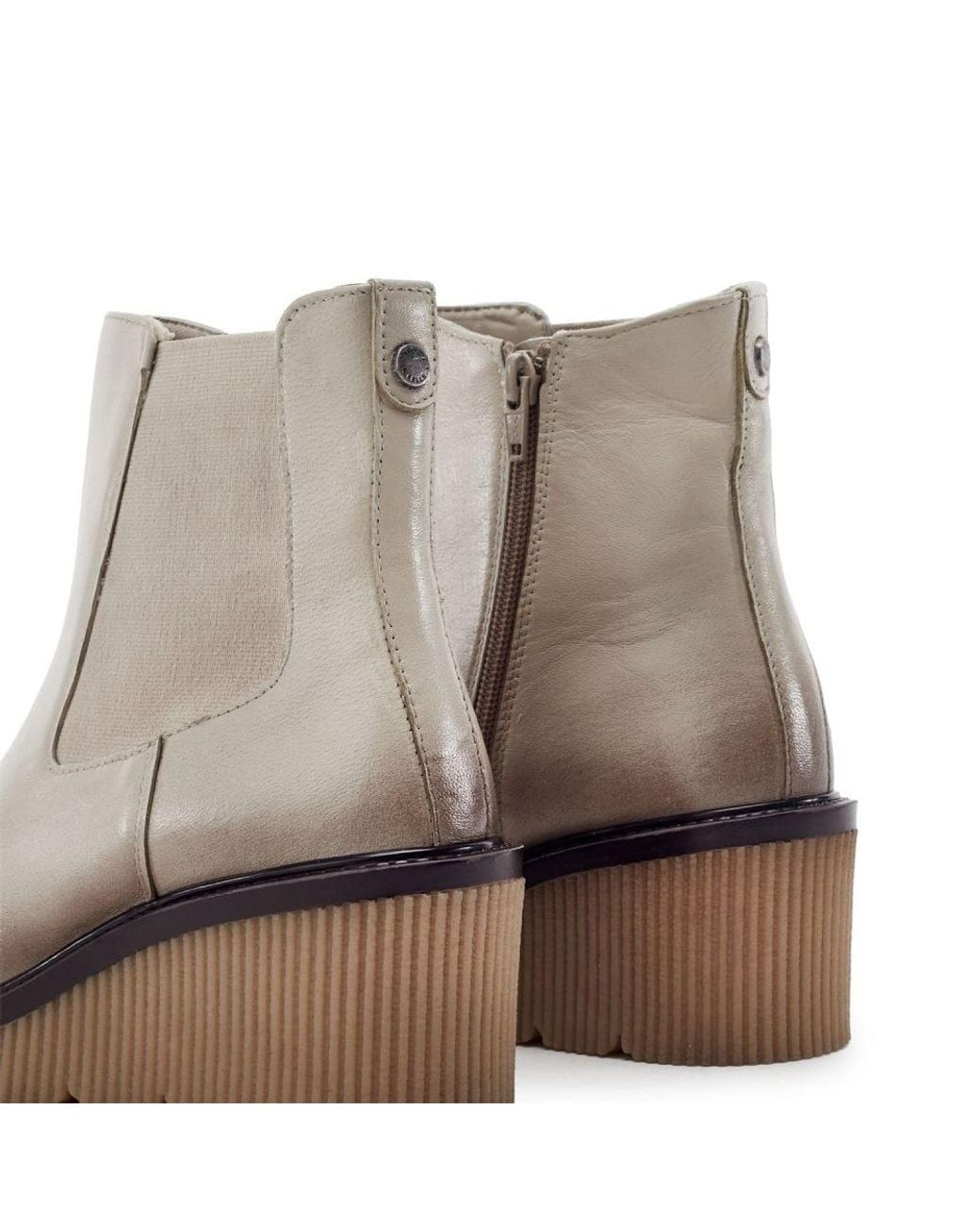Moda In Pelle Gray Parth Cream Leather