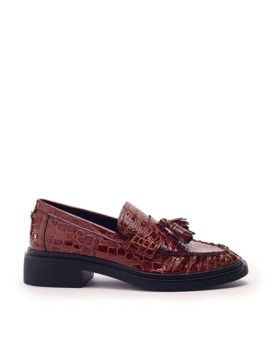 Moda In Pelle Red Erisse Patent Mocc Croc