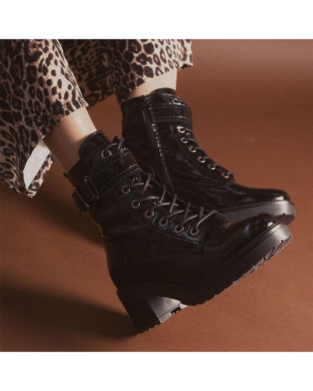 Moda In Pelle Blue Beyza Patent Leather