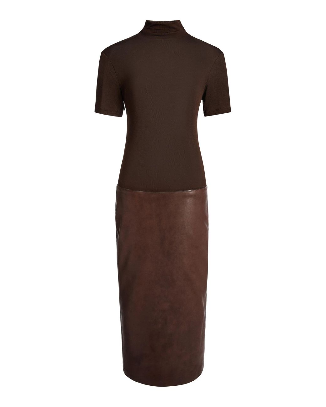Christopher Esber Brown Redux Ribbed Leather Dress