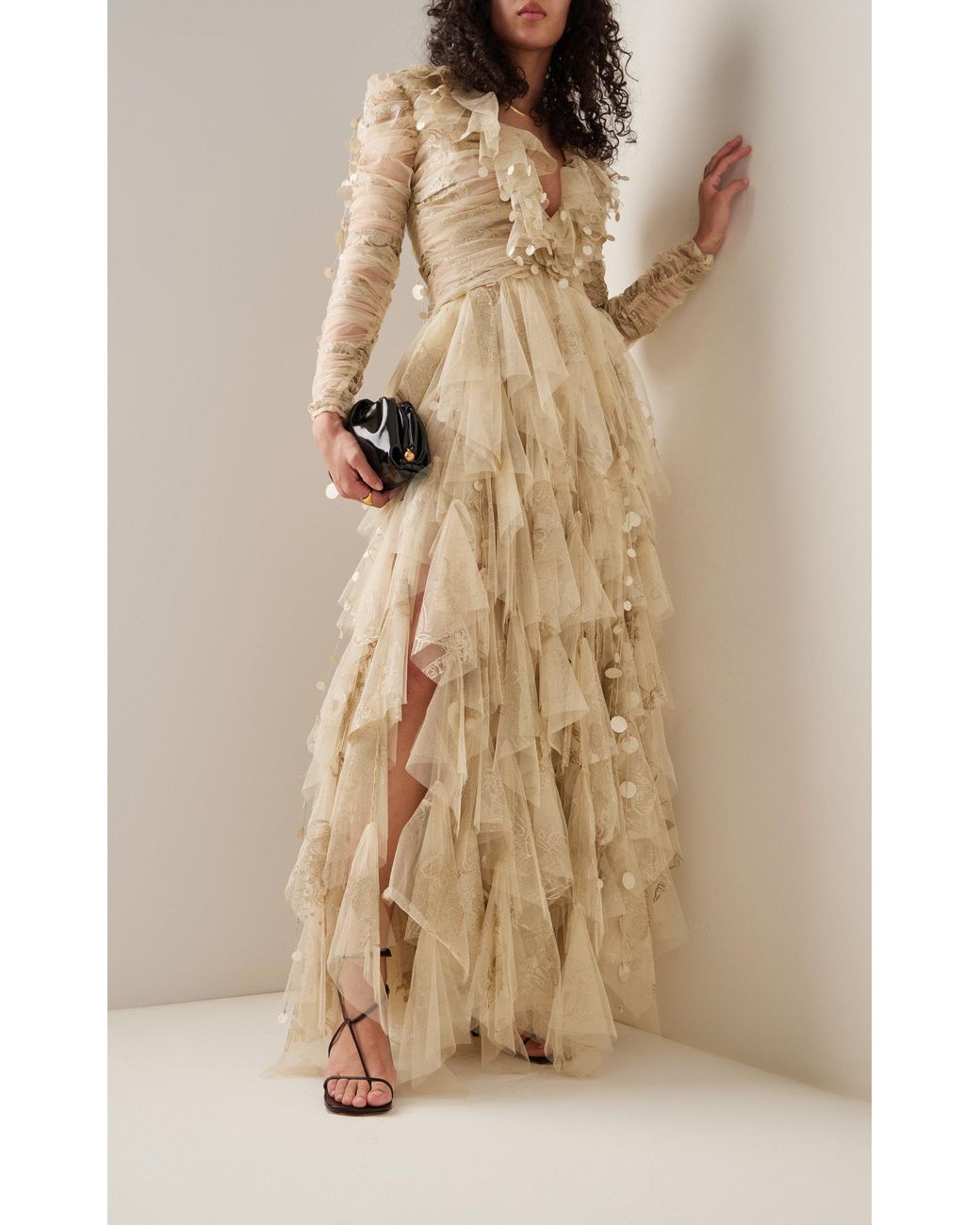 Zimmermann Kaleidoscope Sequined Tulle Maxi Dress in Natural | Lyst