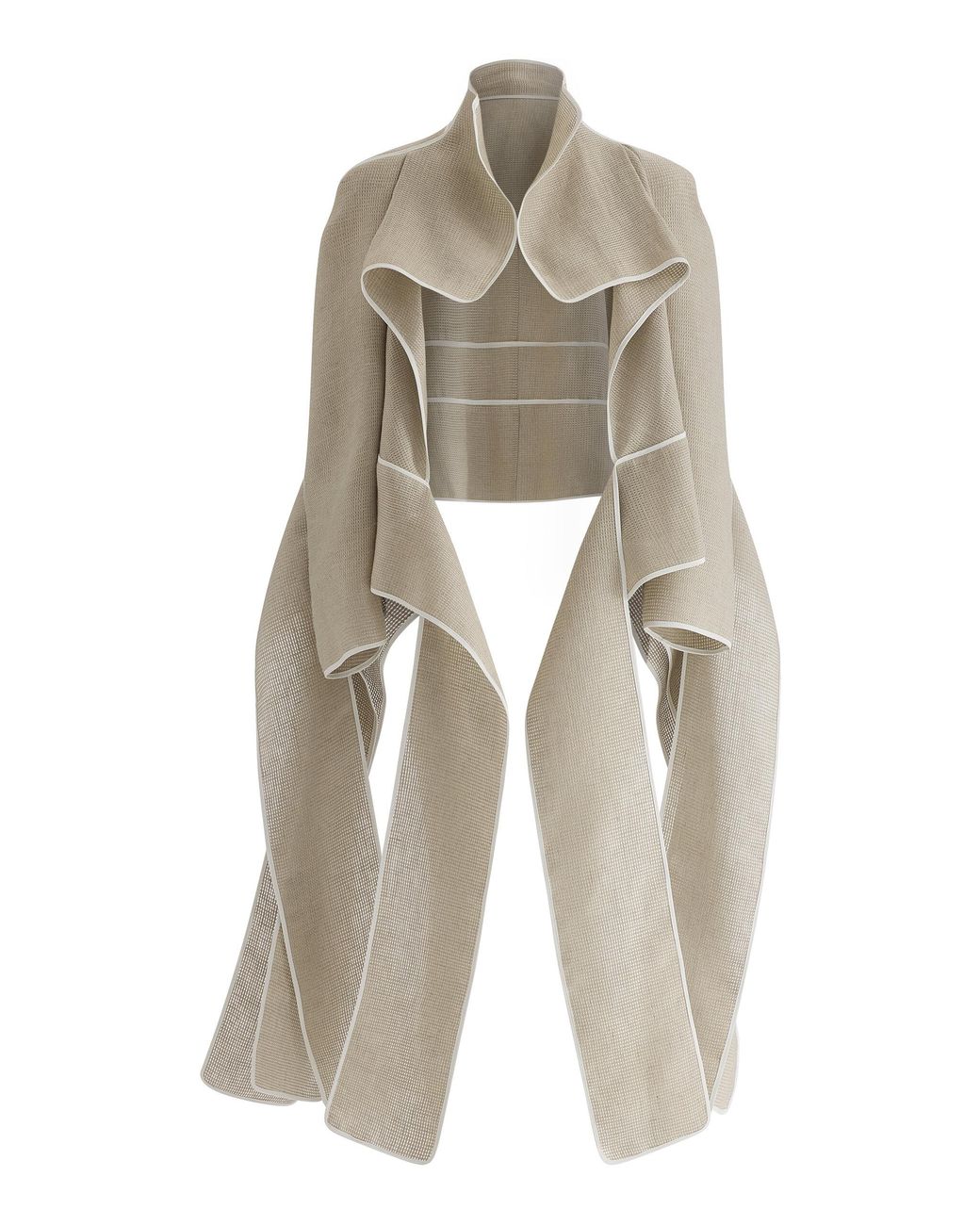 Maticevski White Herald Spliced Linen-Blend Jacket
