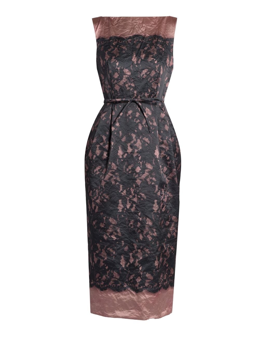 Erdem Multicolor Textured Satin Midi Dress
