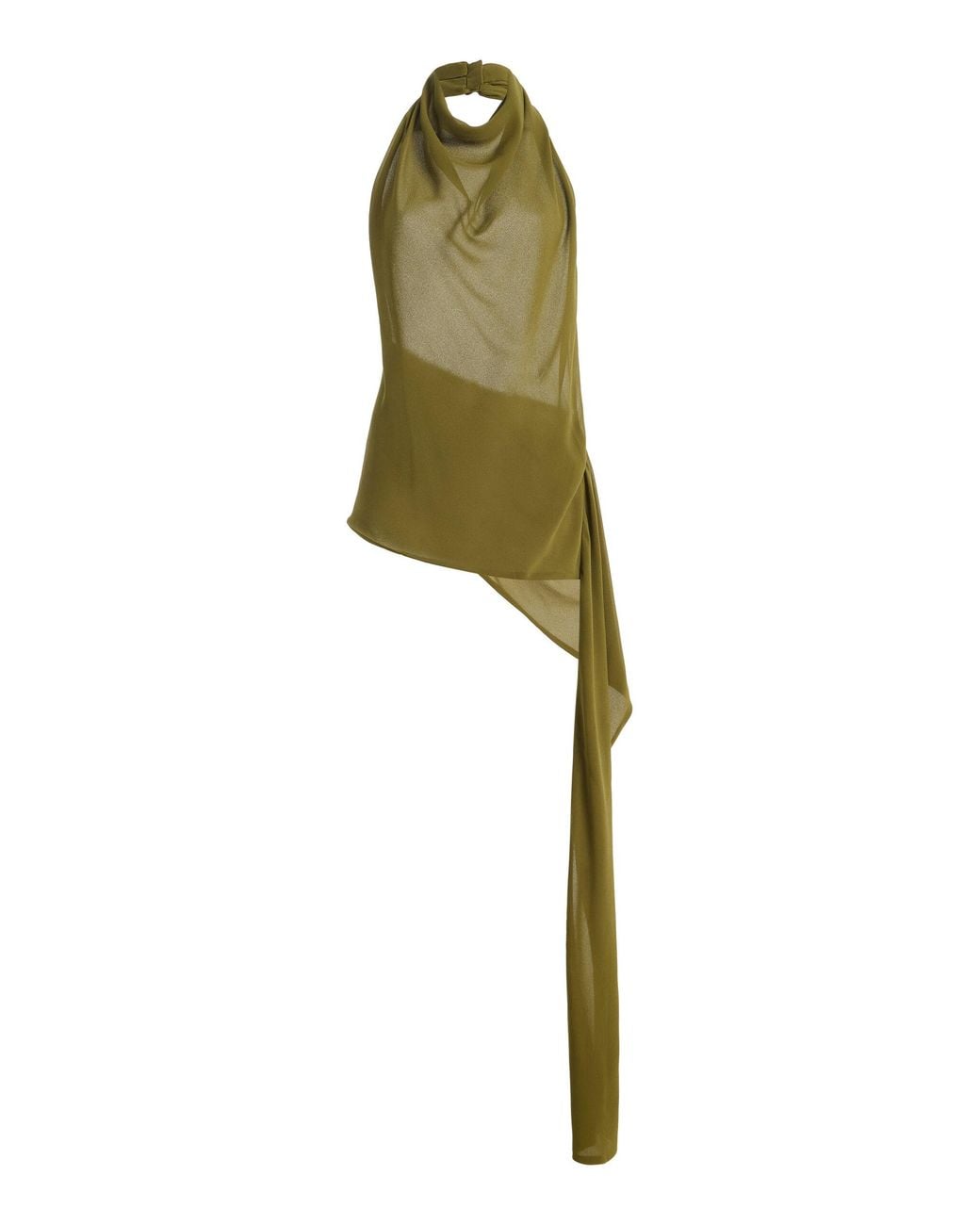 Sloan Green Exclusive Semi-Sheer Scarf Chiffon Top