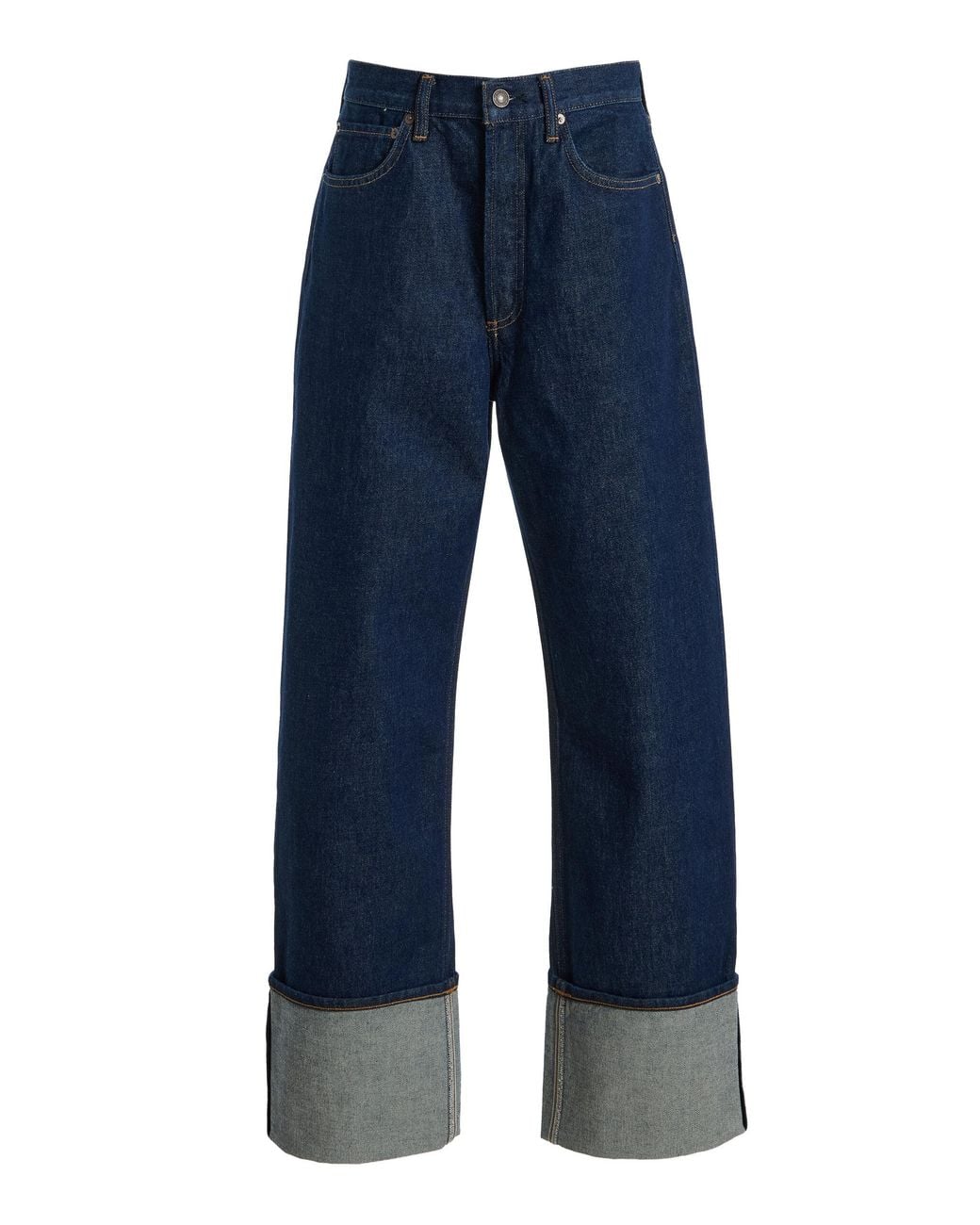 Agolde Blue Big Cuff Rigid High-Rise Straight-Leg Jeans