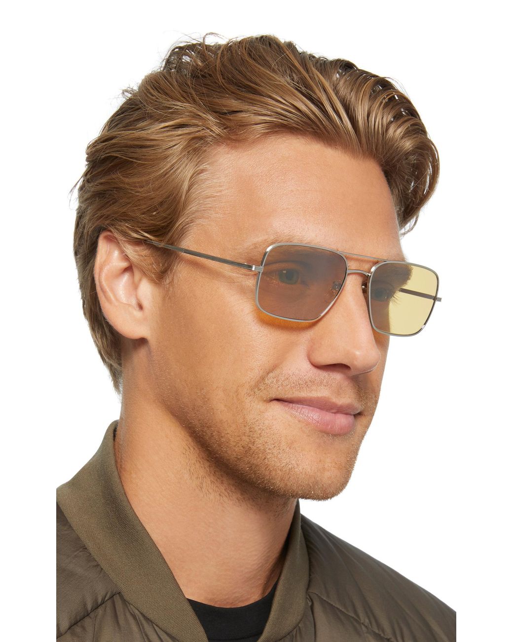 Oliver Peoples Victory La Square Sunglasses in Metallic for Men | Lyst