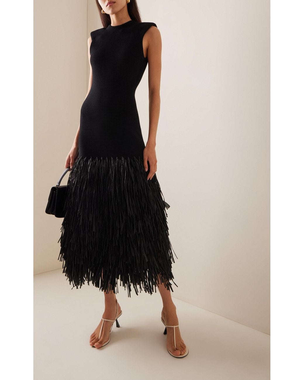 aje rushes raffia knit dress Aje Rushes Raffia Knit Midi Dress