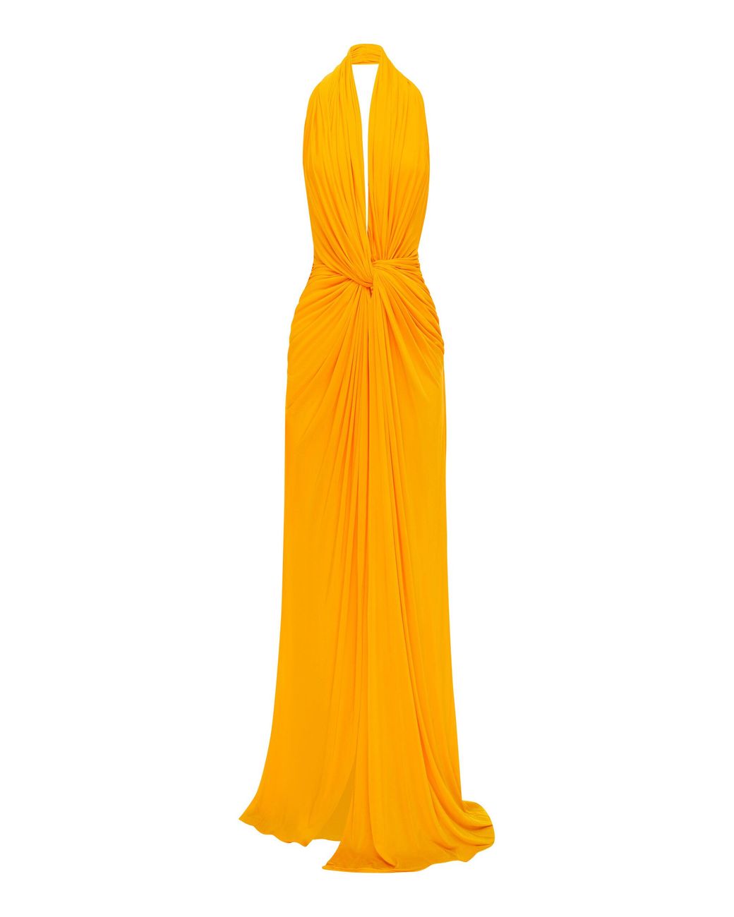 Alex Perry Yellow Halter Twist Gown
