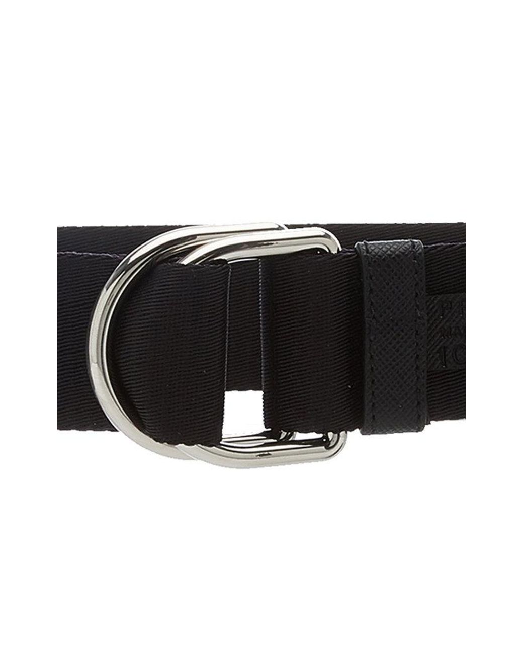 PRADA Tessuto Nylon Pocket Drawstring Pouch Belt 100 40 Black 1247081