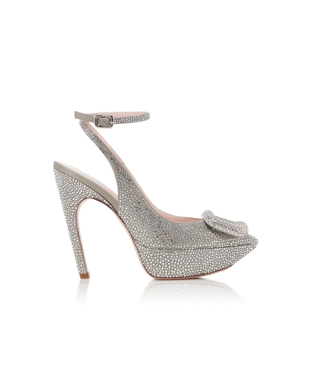 Roger Vivier Gray Choc Buckle Embellished Pumps