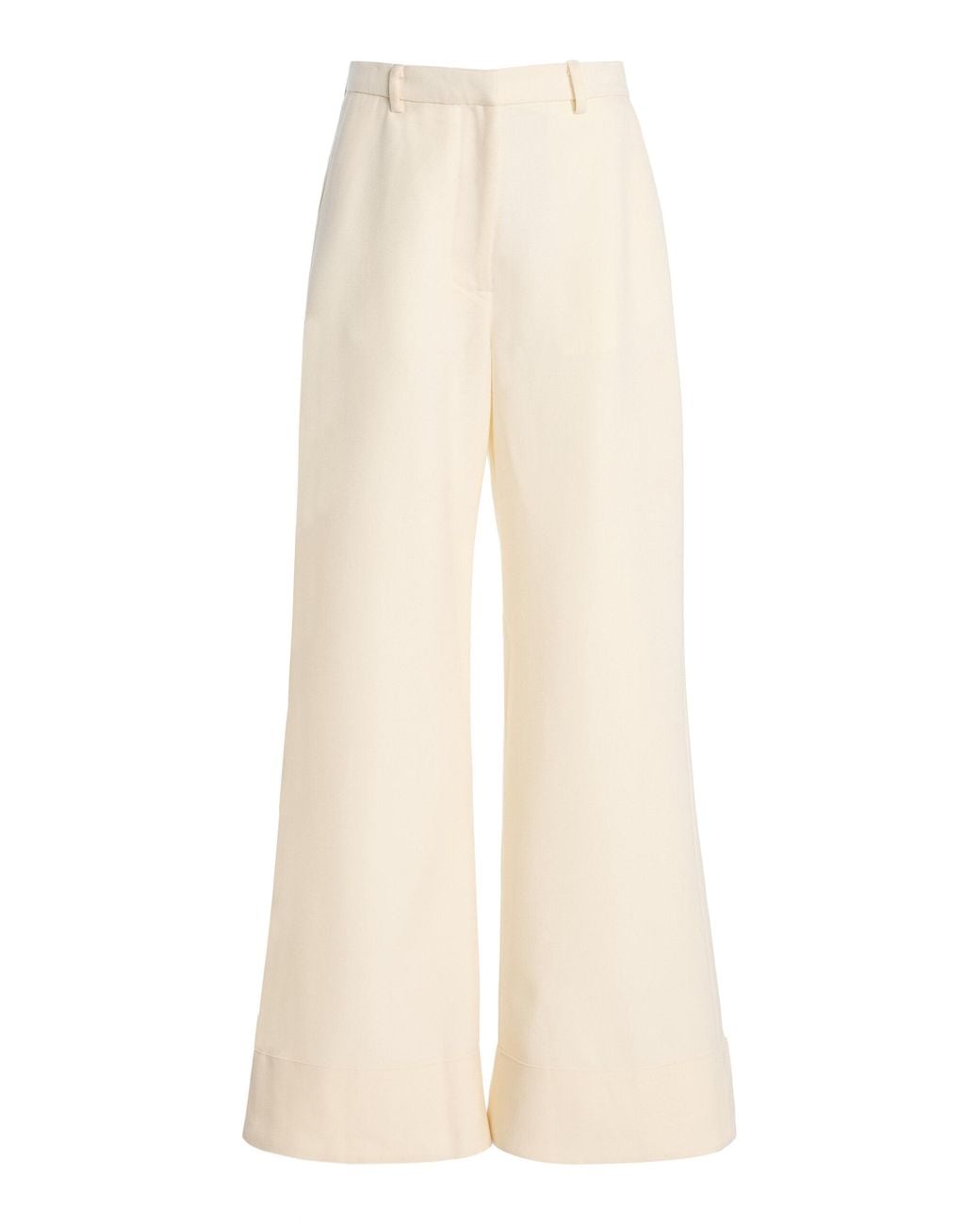 Sloan White Exclusive The Summer Wool Flared Trousers