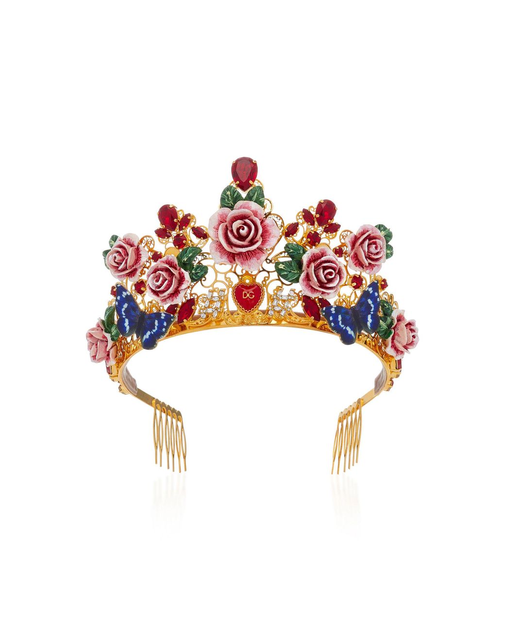 Dolce & Gabbana crystalティアラ Dolce & Gabbana textured silk bow tie - bejewelled tiara
