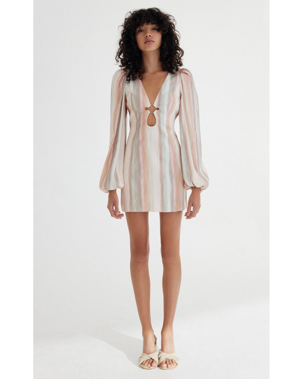 Significant Other Jessica Linen-blend Mini Dress in Natural | Lyst