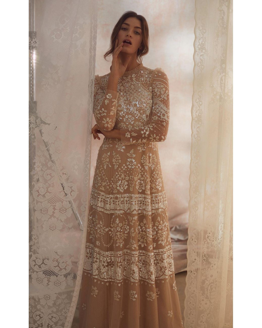 Needle Thread Aurora Sequin embroidered Tulle Gown in Pink Lyst