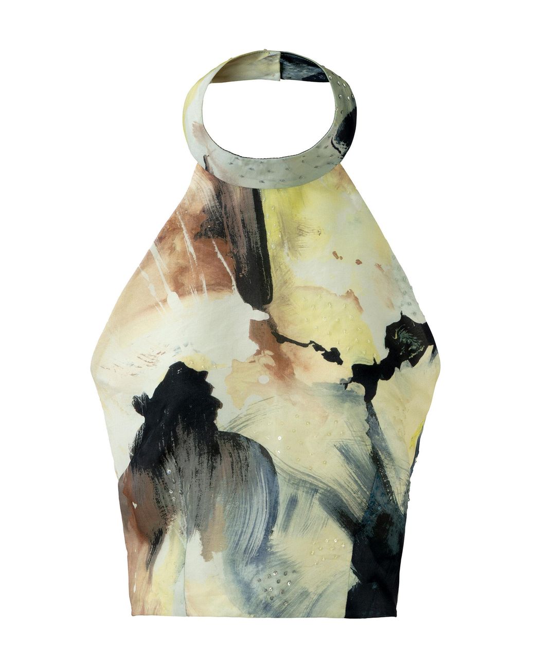 La Fuori Multicolor Abstract Burst Silk Top