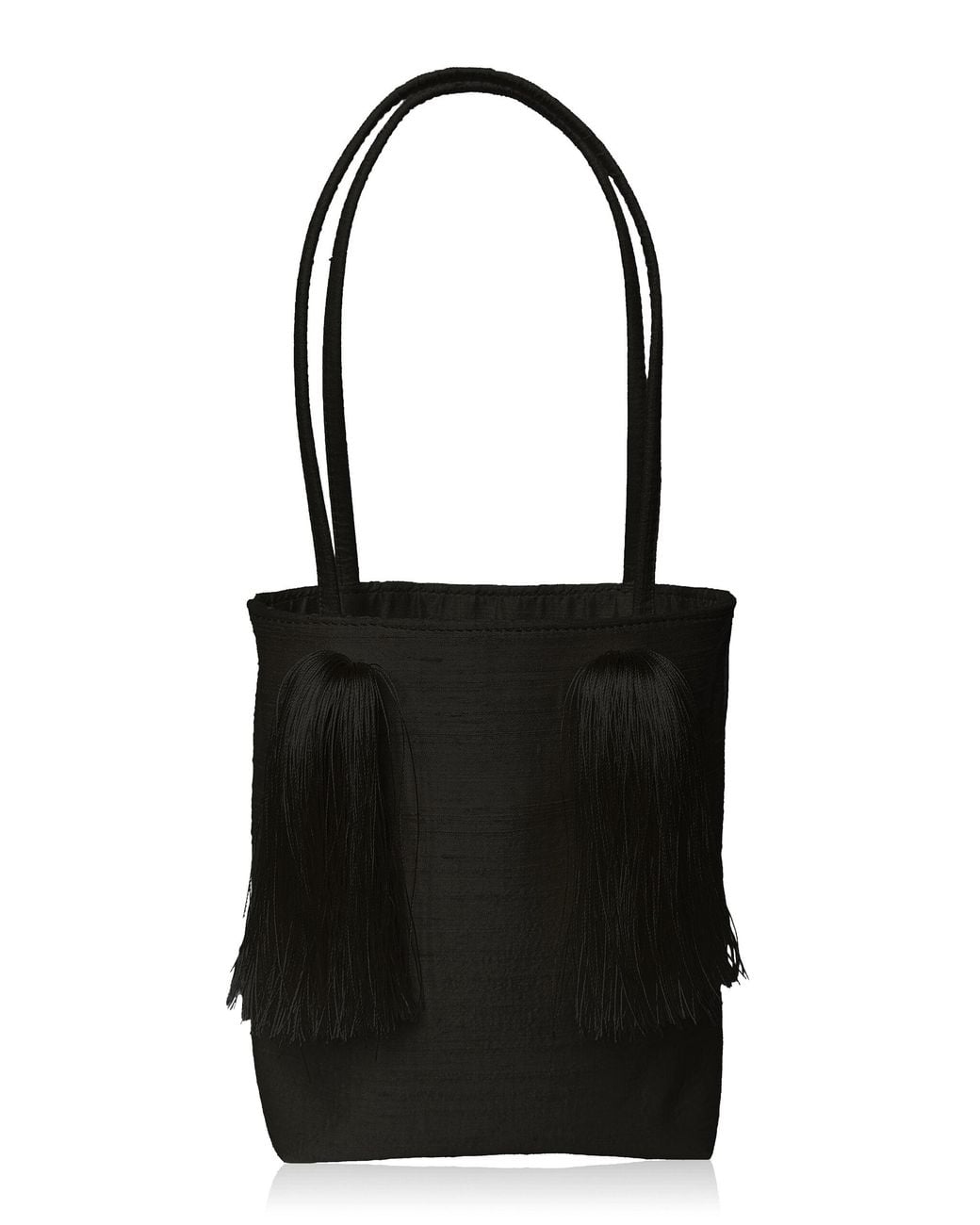 Le Sundial Black Salon Mini Silk-blend Tote