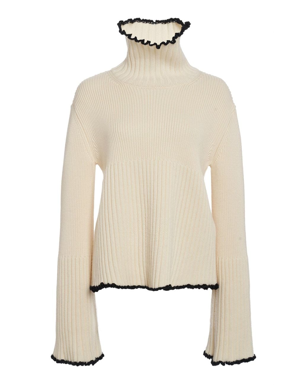 Jil Sander Natural Ribbed-Knit Wool-Blend Sweater