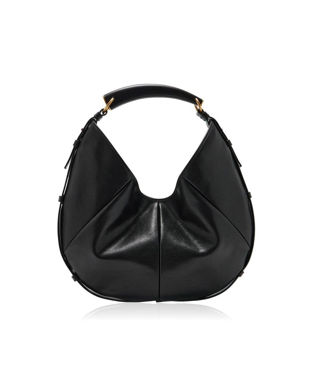 Saint Laurent Black Mombasa Medium Leather Hobo Bag