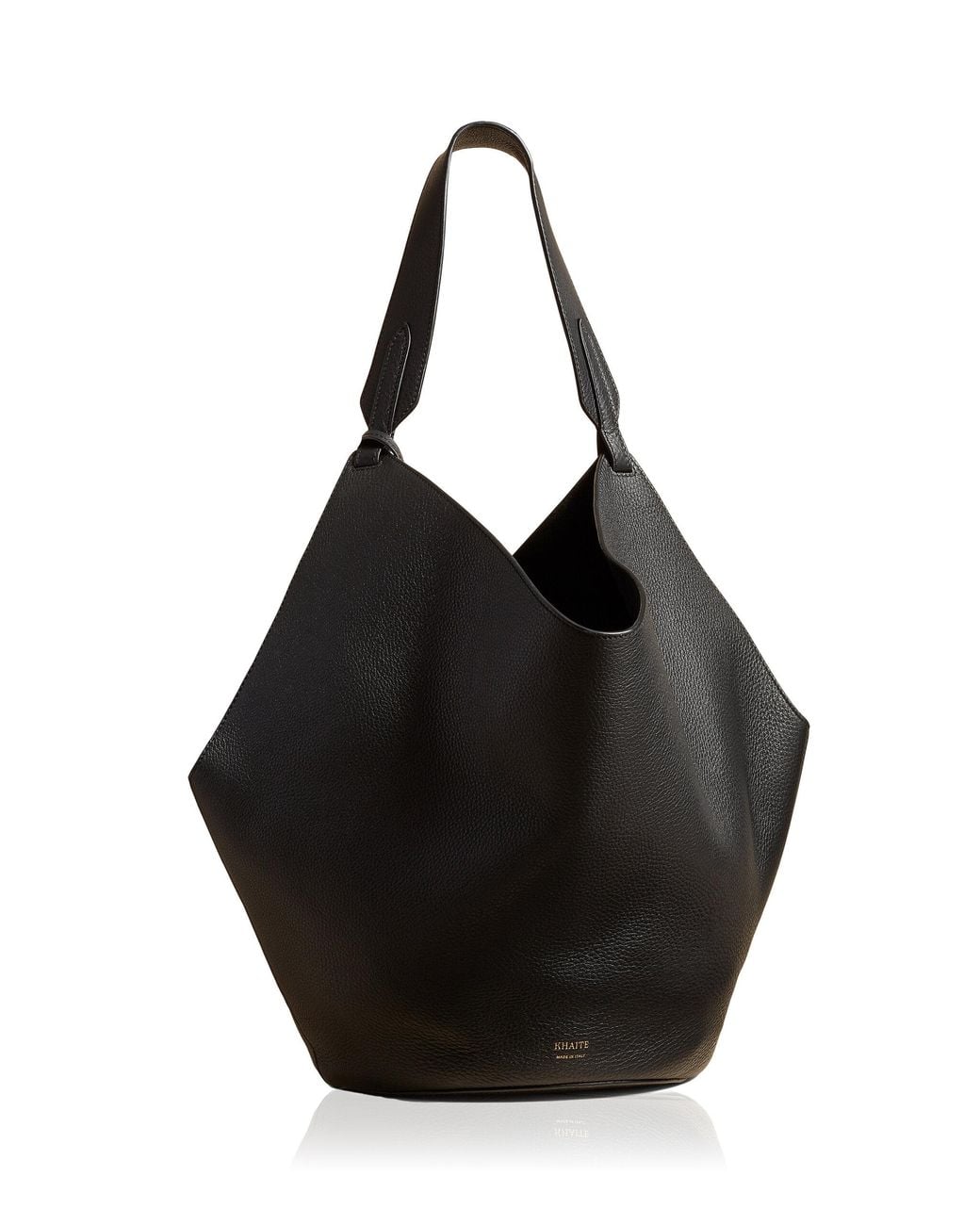 Khaite Black Lotus Medium Leather Tote Bag