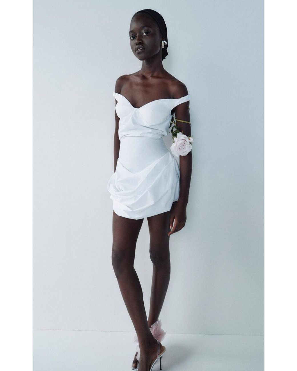 magda butrym asymmetrical sculpted cotton mini dress MAGDA BUTRYM Asymmetric Cotton-Blend Minidress