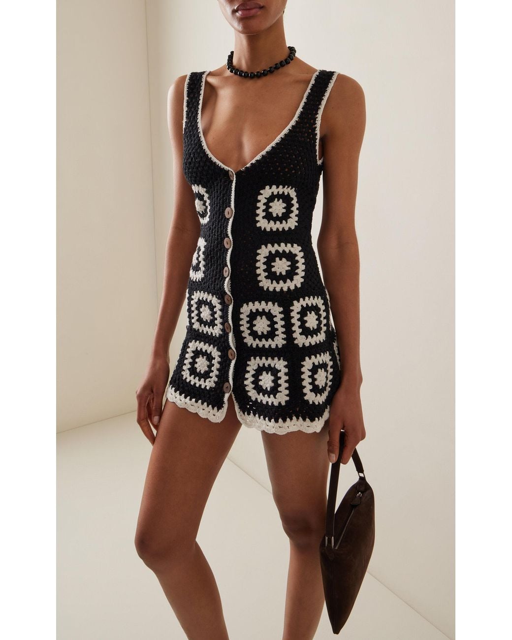 akoia swim crochet dress for FWRD Crochet Maxi Dress M / Red & Brown