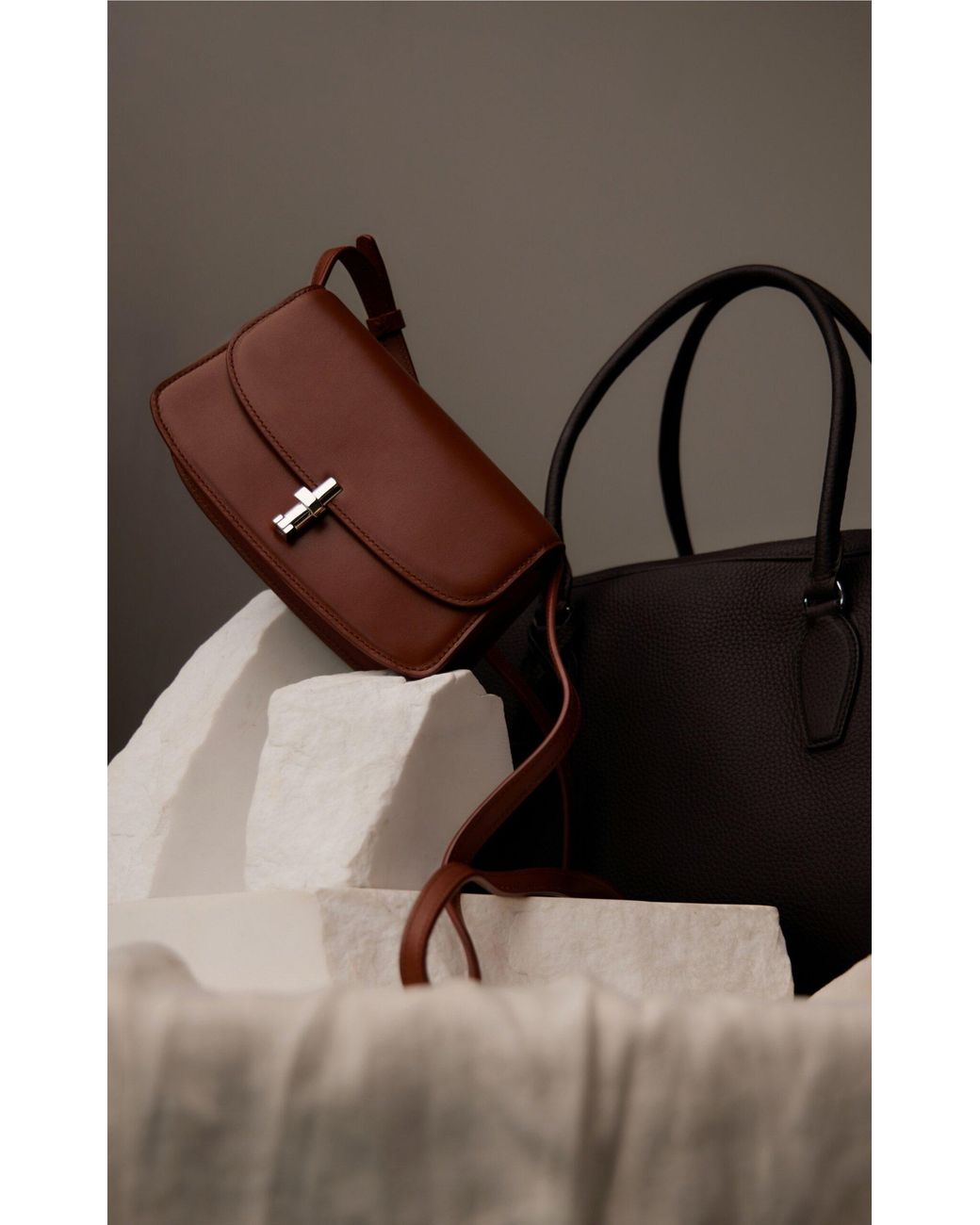 The Row India 15.75 Leather Top Handle Bag in Brown | Lyst
