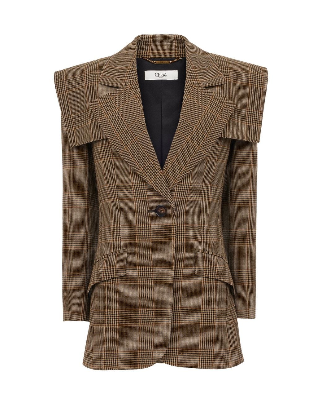Chloé Brown Single-Breasted Tailored Wool Jacket