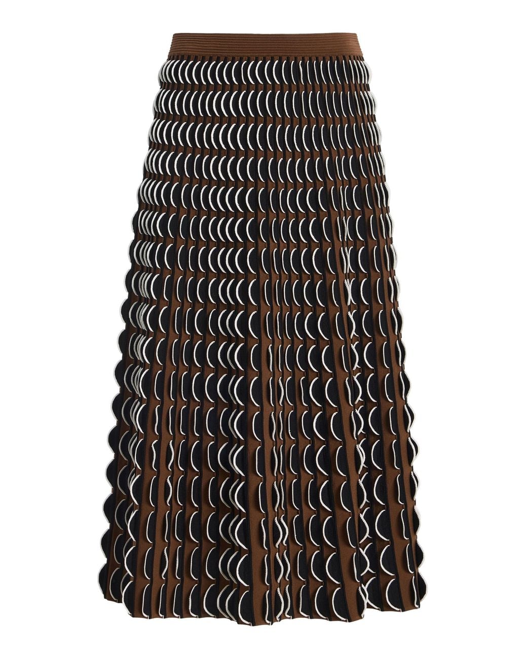 Jonathan Simkhai Black Ike Scalloped Compact Knit Midi Skirt