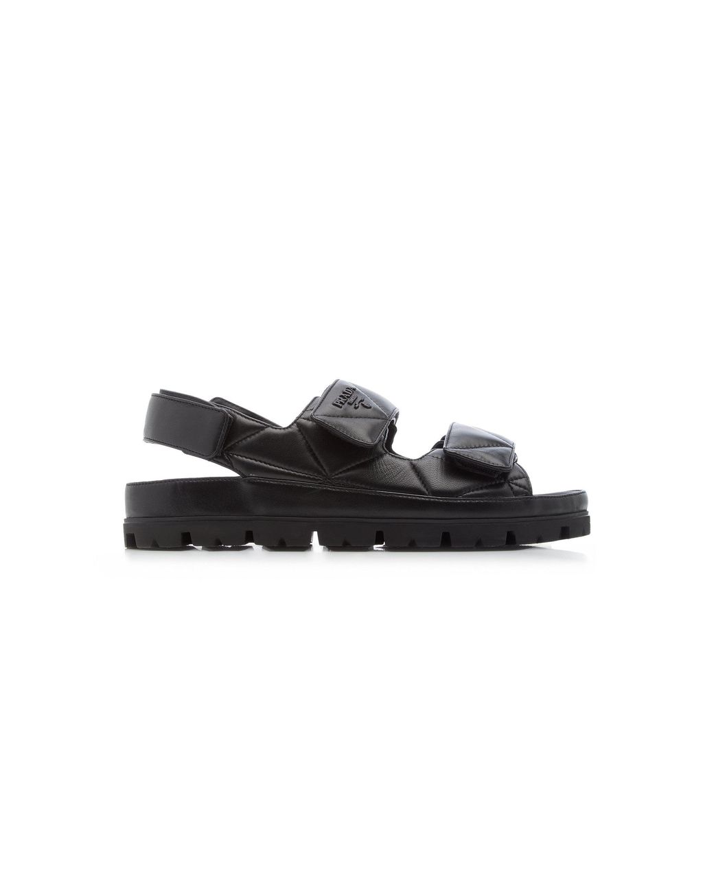 Prada Black Quilted Leather Sandals
