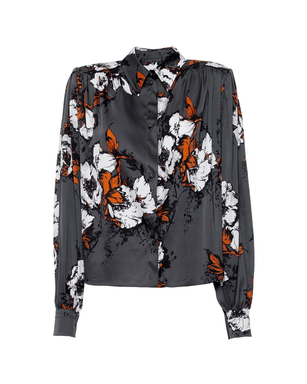 DES_PHEMMES Black 80S Printed Satin Top