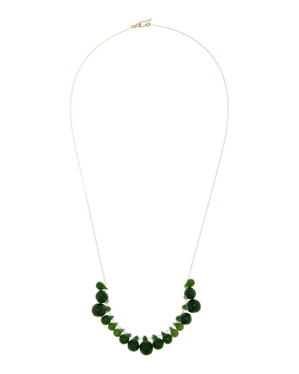 Ten Thousand Things White 18k Yellow Gold Jade Cluster Necklace