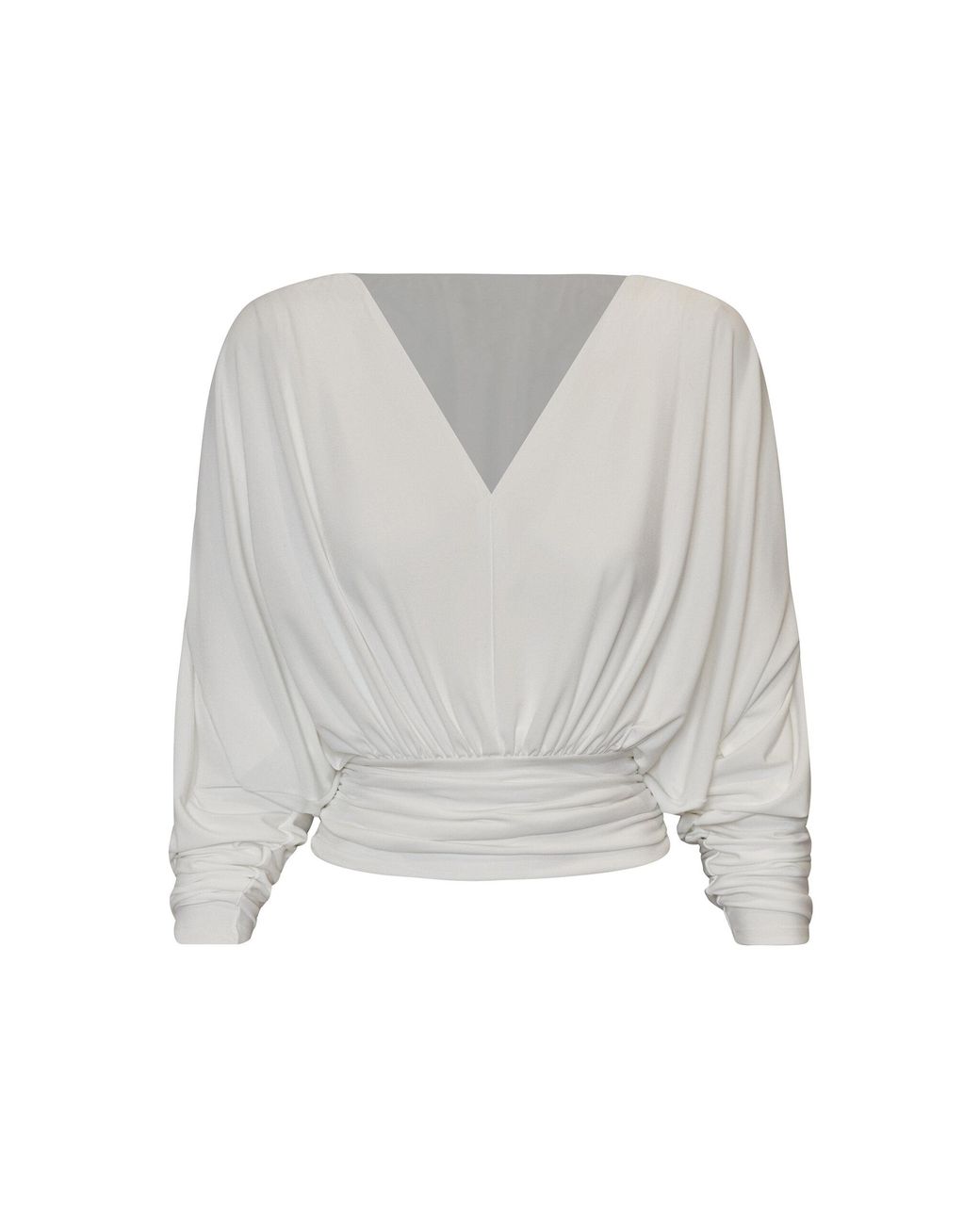 ANDRES OTALORA White Pulso Quieto Gathered Blouse