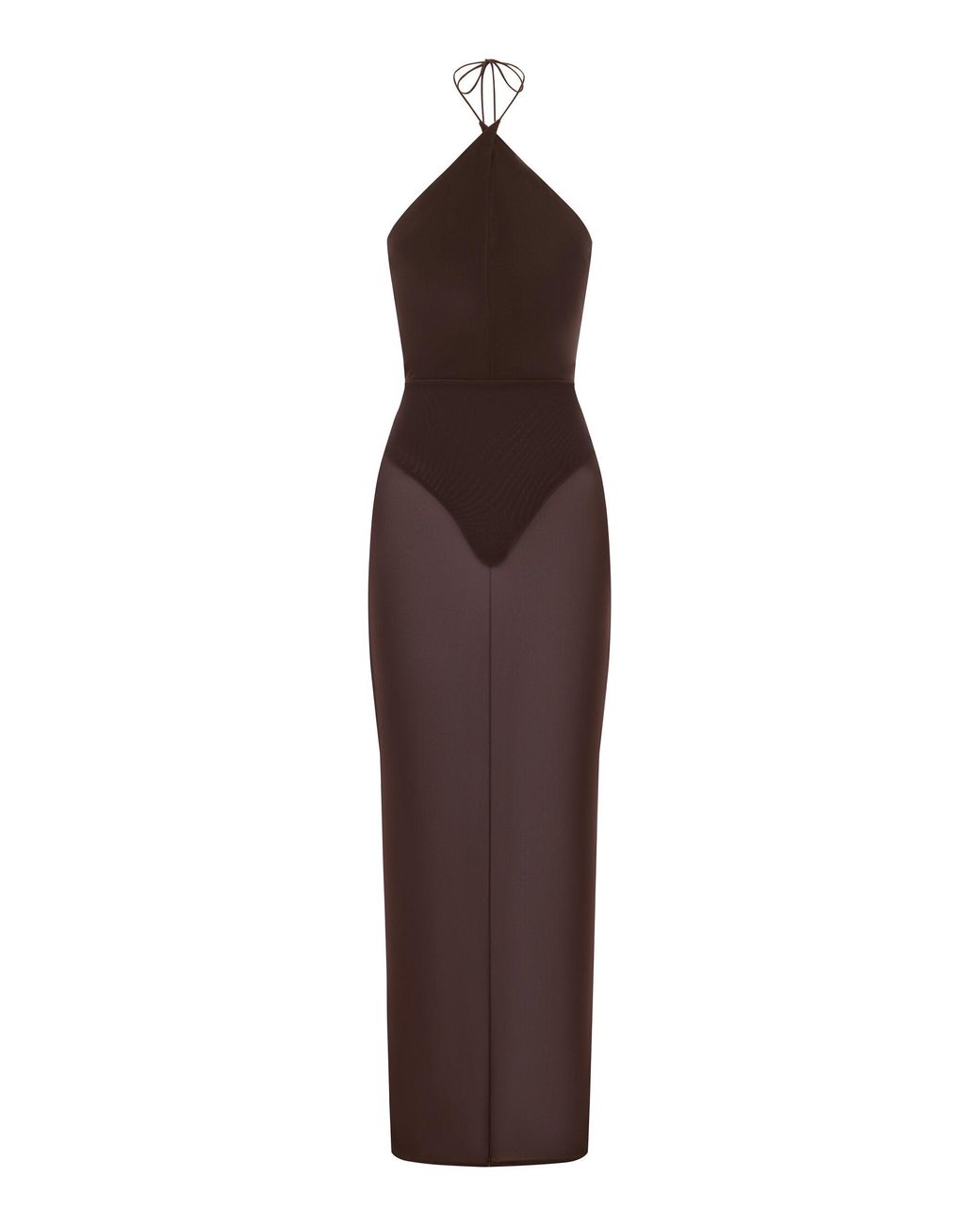 Alex Perry Purple Cross Tie Halter Column