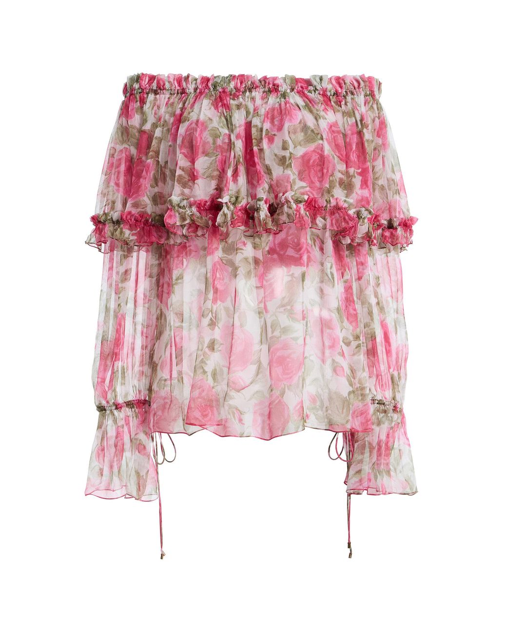 Chloé Pink Floral-print Silk Blouse