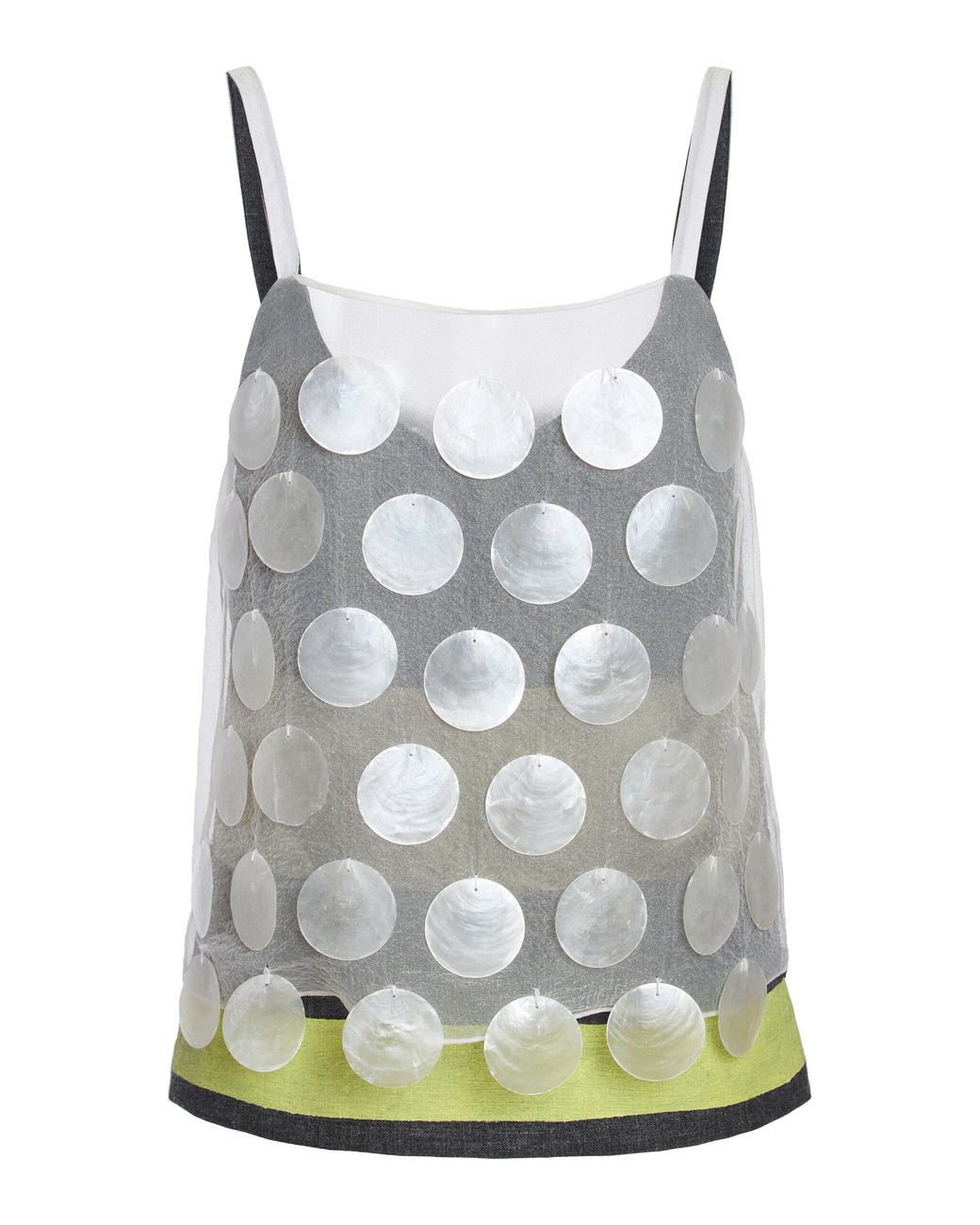 Marni Gray Polka Dot Embellished Top