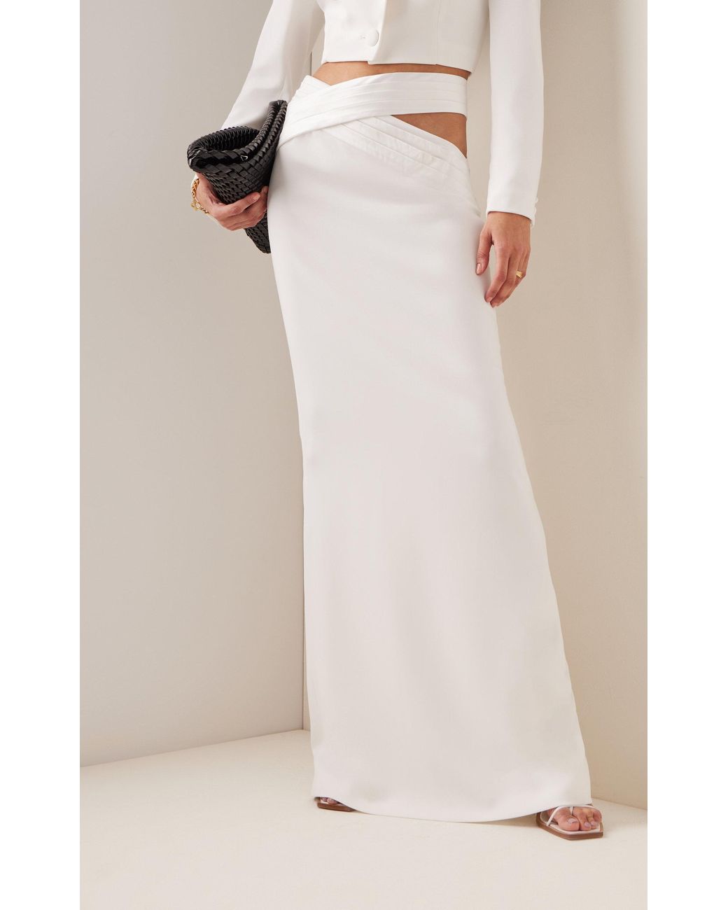 White maxi skirt crepe Outlet