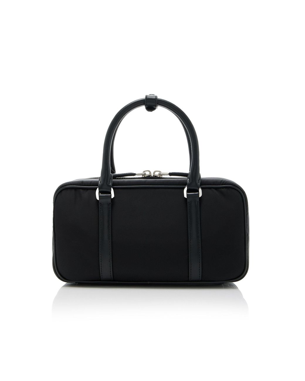 Prada Bauletto Leather-trimmed Re-nylon Top Handle Bag in