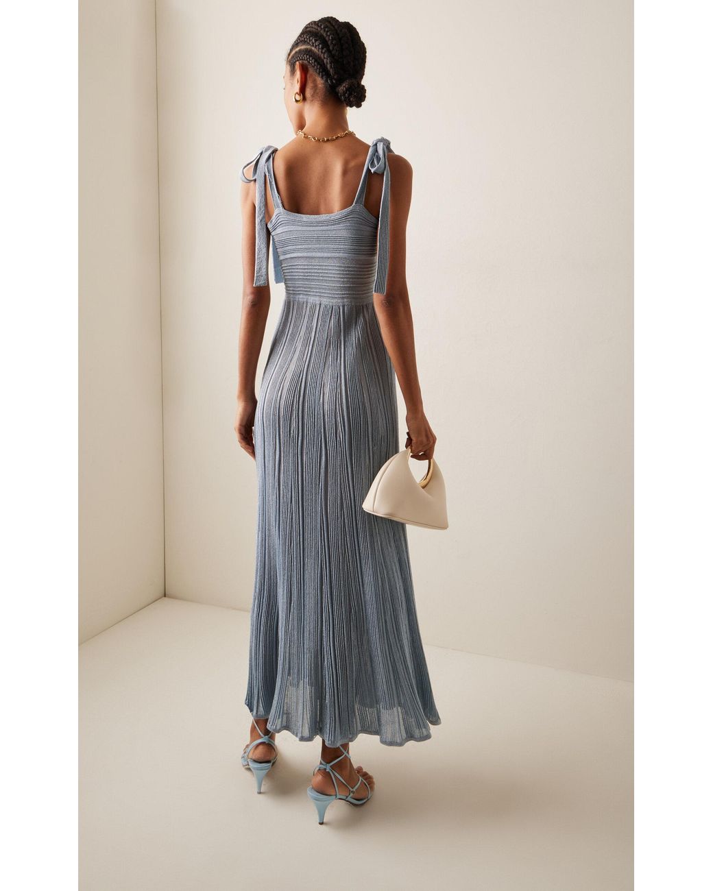 zimmermann waverly metallic tie maxi dress Zimmermann Waverly Metallic Tie Dress - Blue