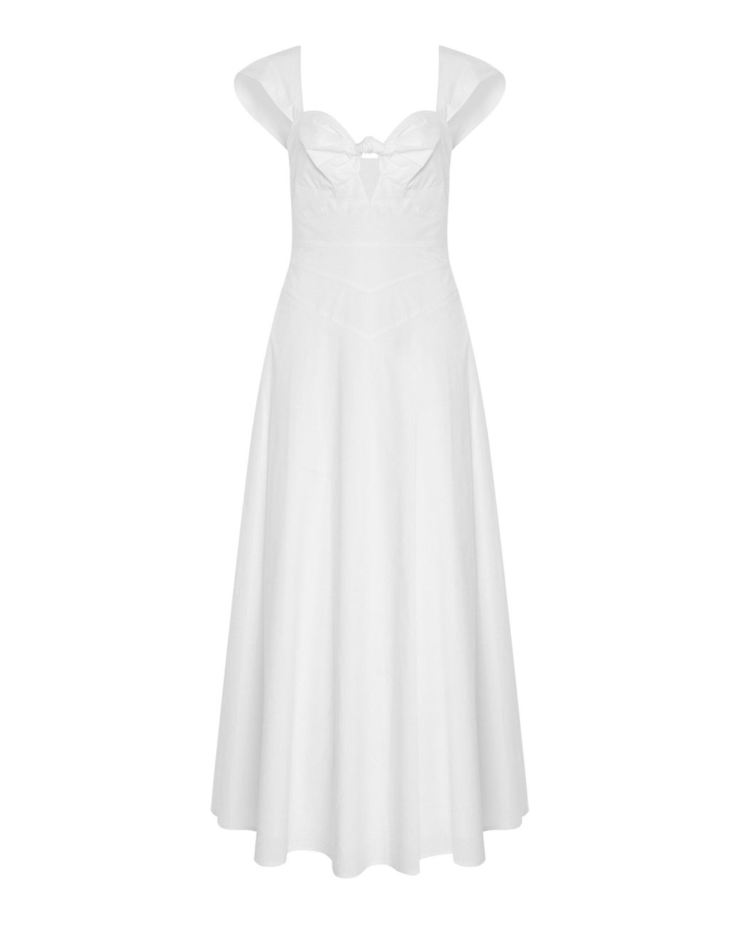 Cult Gaia White Magnolia Cotton-Blend Maxi Dress