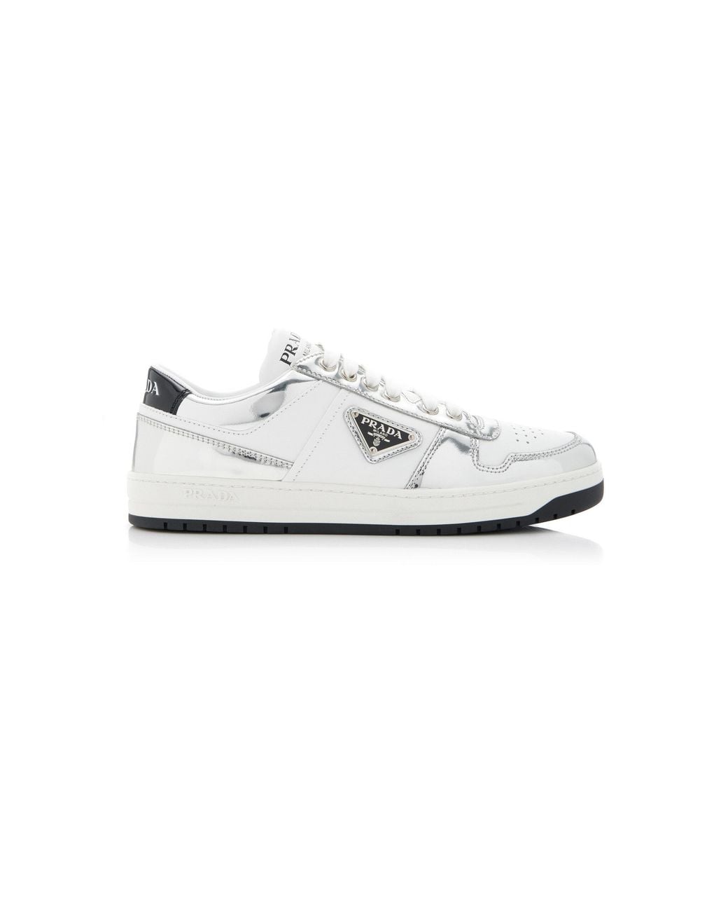 Prada White Cassetta Leather Sneakers