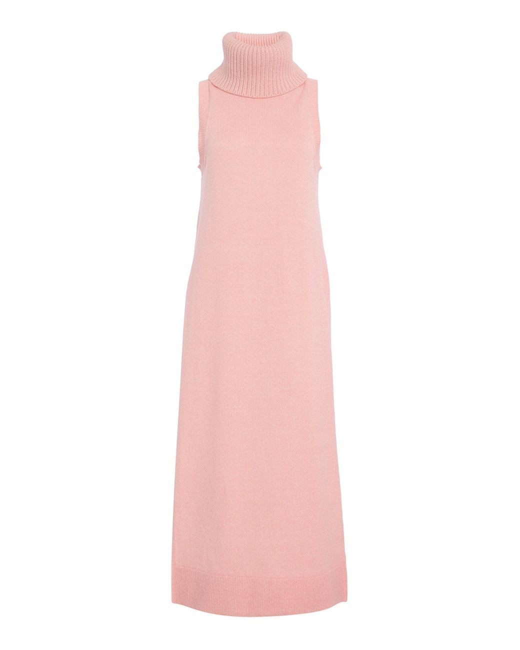 Michael Kors Pink Cowl Neck Cashmere-Linen Tunic Midi Dress